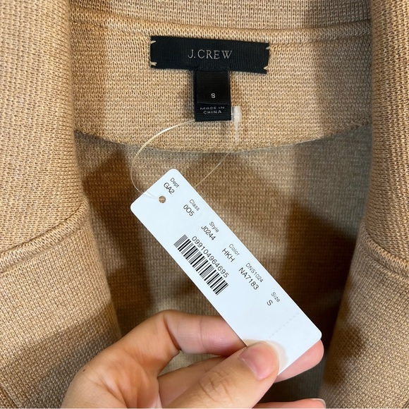 J. Crew Sophie Sweater Blazer Women’s Cotton Merino Wool Camel Tan Small NWT - Picture 4 of 14